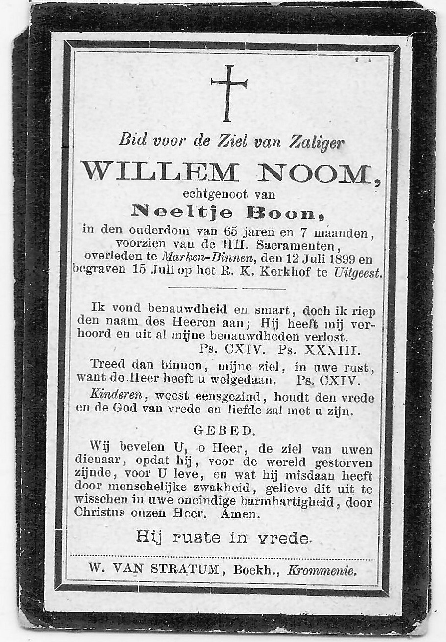 1899-07-12 bidprentje Willem Noom